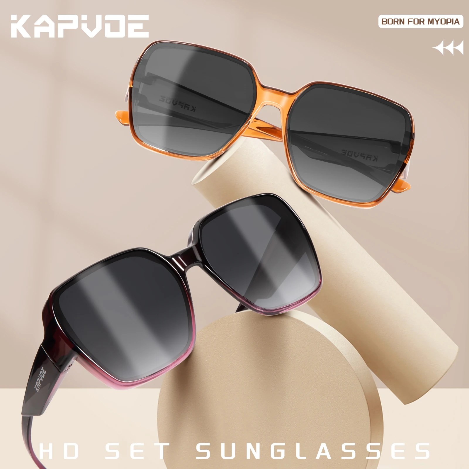 Fishing Sunglasses Polarized - Gafas de Sol Kapvoe Fitover, Cuadradas,