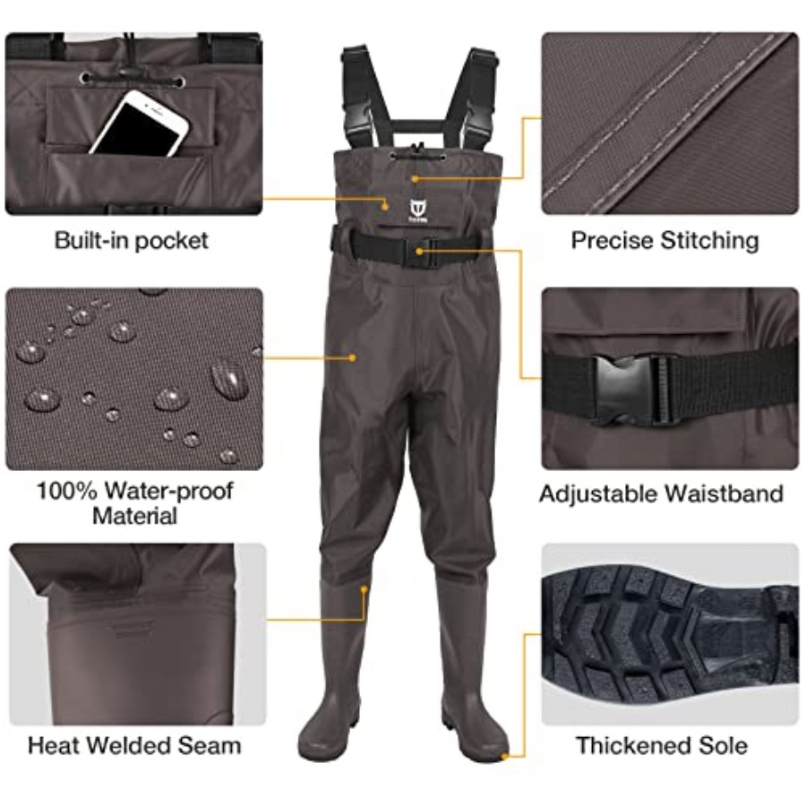 Vadeadores de pecho con botas  - Fishing Waders reseña y precio