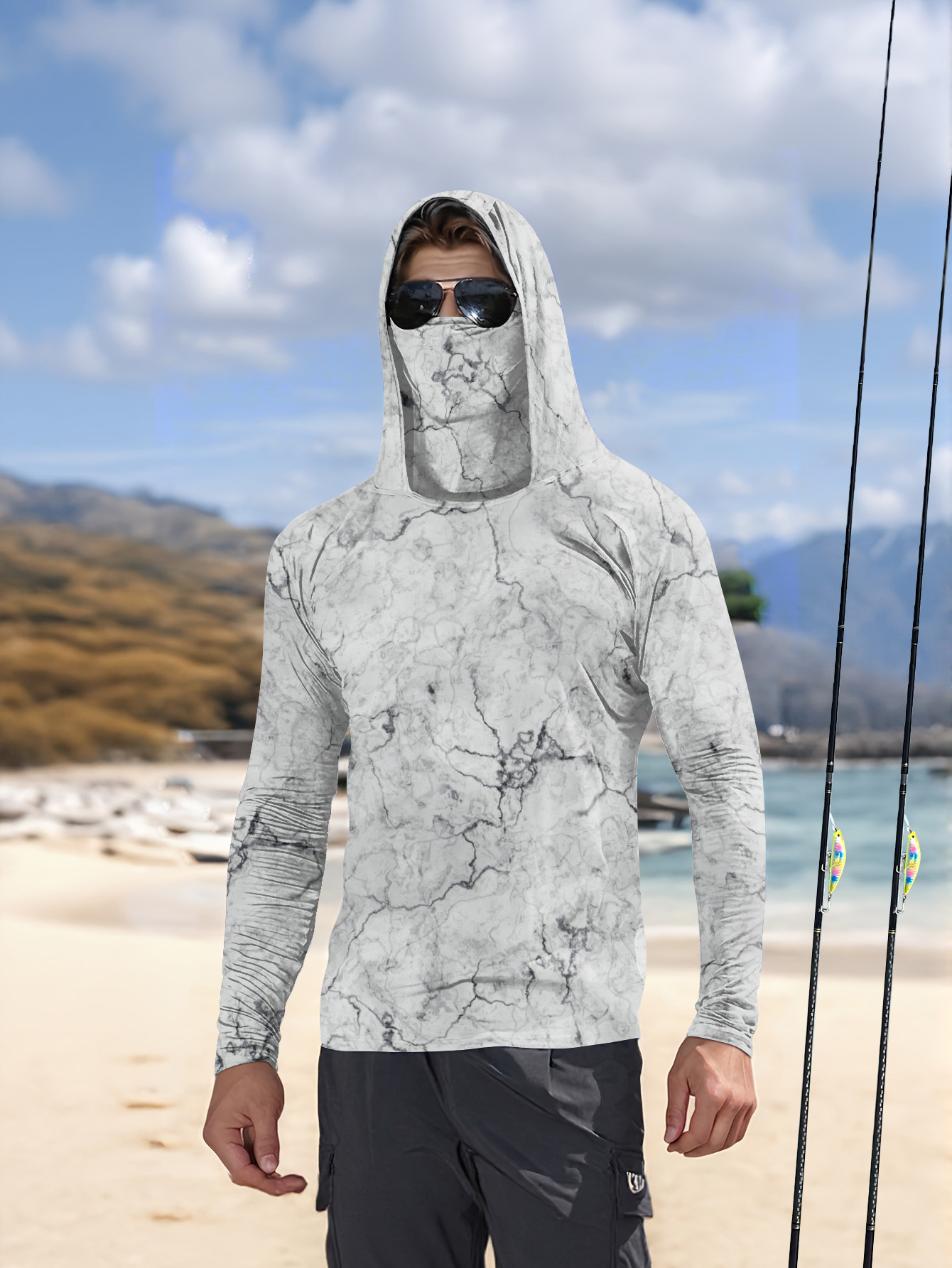 Camisa de pesca con capucha pa - Fishing Shirt Uv Protection reseña y precio