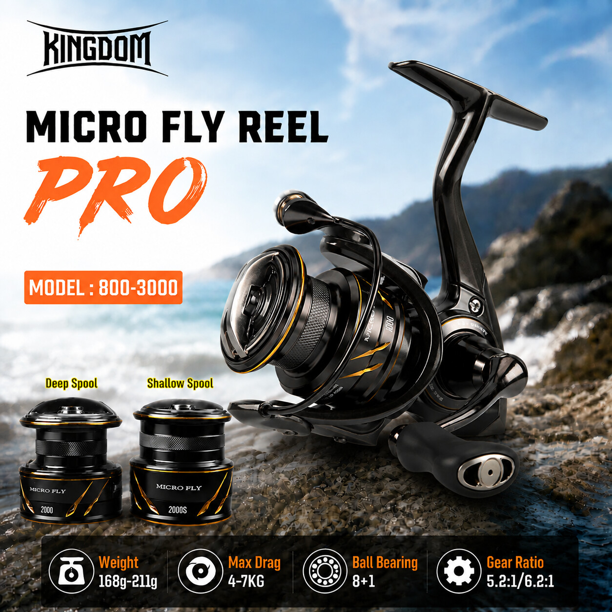 Carrete de Pesca Kingdom Micro - Abu Garcia Reel Max reseña y precio